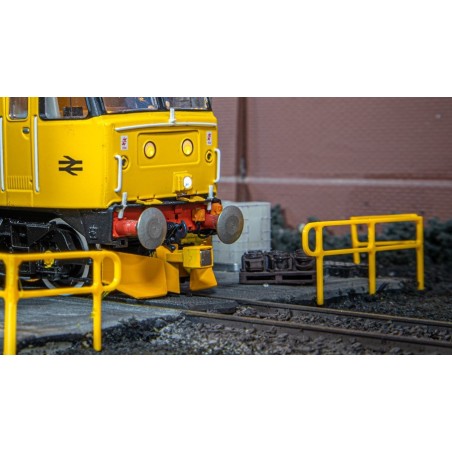 Key Clamp Safety Railing Ends - N Gauge - Yellow/Silver (Pack of 4)