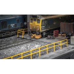 Key Clamp Safety Railing - OO Gauge - Yellow/Silver (Pack of 5)