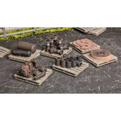 Detailed Pallets With Wagon Parts - OO Gauge (Pack of 6)