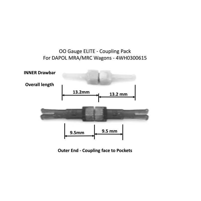 Hunt Couplings ELITE Coupling Pack For DAPOL MRA/MRC Wagons