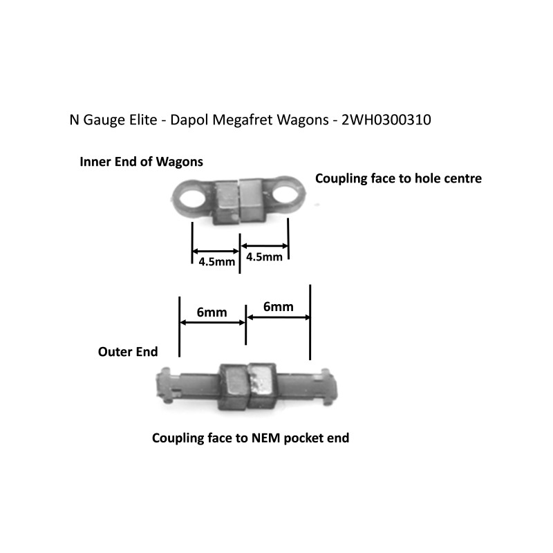Hunt Couplings ELITE Coupling Pack For Dapol Megafret Wagons