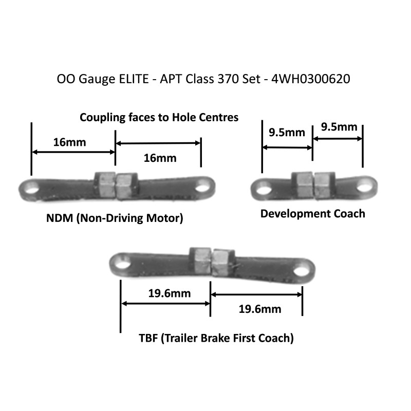Hunt Couplings ELITE Coupling Pack For Hornby BR Class 370