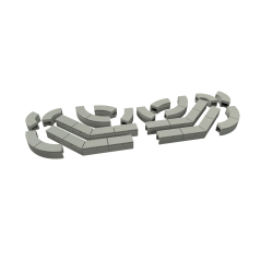 Concrete Cable Trough Trunking Angle Pack - OO Gauge (Pack Of 16)