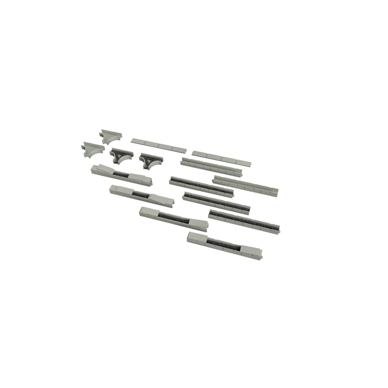 Concrete Cable Trunking Open Trough Pack - OO Gauge (Pack Of 13)