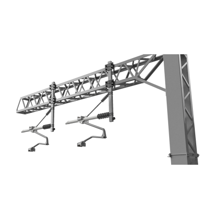 MAGNETIC Registration Arms (x2) for SERIES 2 - Two Track Cantilever OHLE - LEFT HAND - OO Gauge (SET E4-6)