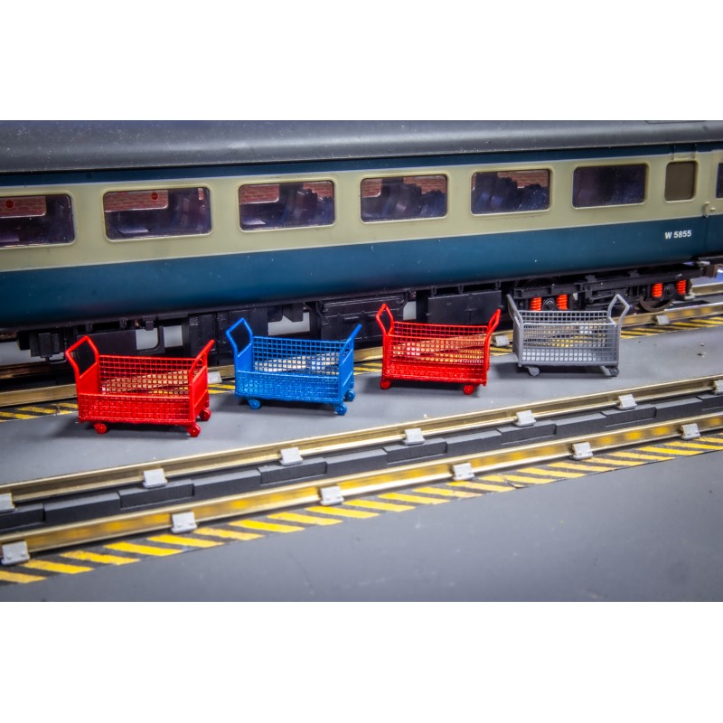 Mesh Type Trolleys for Workshops/Depots- OO Gauge (Pack of 4)