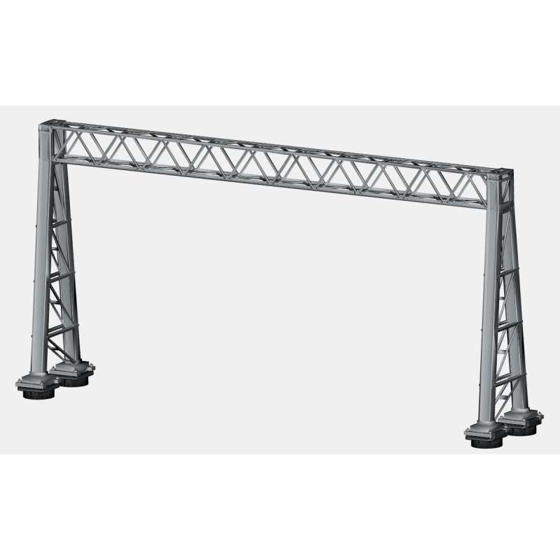 1500v DC OHLE A-Frame Type Structure Kit - 2 Masts with Tall 3-Track 180mm Span (SET E8-3)