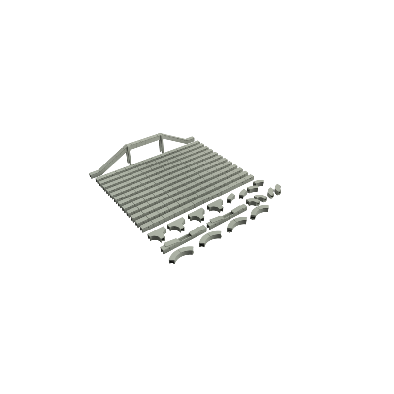 Concrete Cable Trough Trunking Pack (N Gauge)