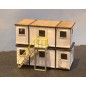 Portable Modular Stackable Buildings - Pack of 2 with Access Steps (N Gauge)