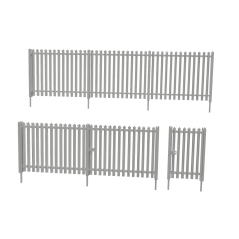 Palisade Fencing Pack Including 2 Gates (total 53cm) - N Gauge