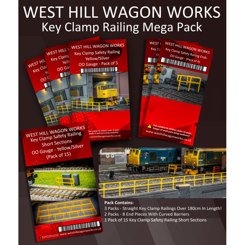 Yellow Key Clamp Railing Mega Pack - OO Gauge Yellow Key Clamp Railing Mega Pack - OO Gauge