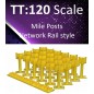 Mile posts - BR / Network Rail style - TT:120 Scale (Pack of 24)